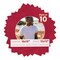 Red Suede Mat Board for 15x15 Frames - Circle Opening for 12x12 Photos